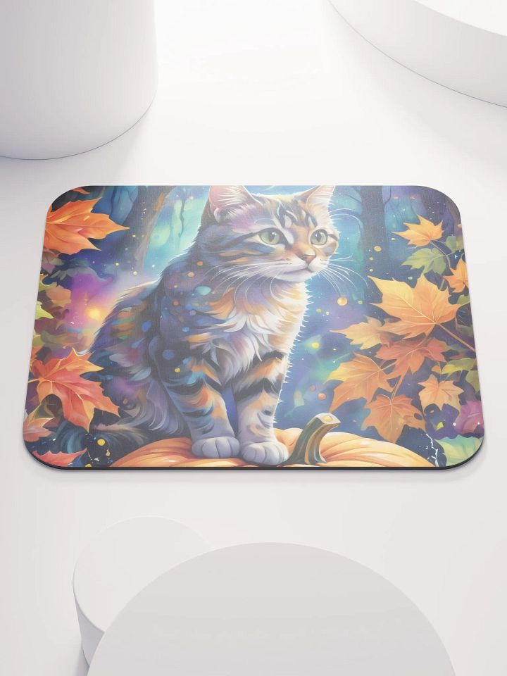Mystical Cat on Pumpkin Mouse Pad product image (2)