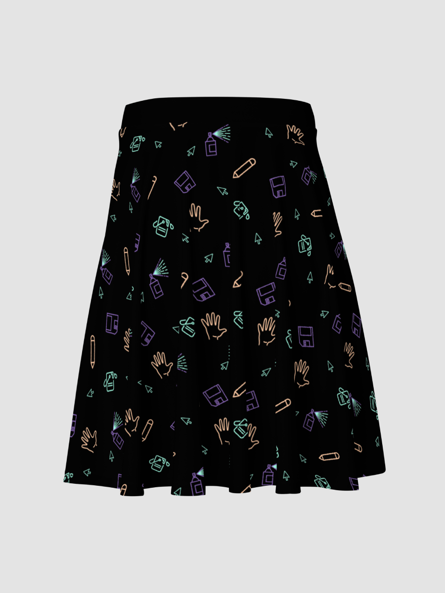 Computer Lab pattern skater skirt product image (4)