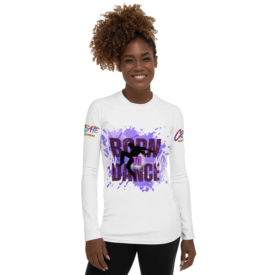 Born to Dance His Silhouette Vibrant Splatter Rash Guard product image (5)