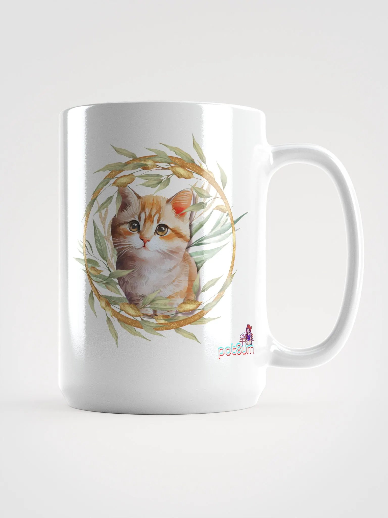 GOLDEN PUSSY CLUB white glossy mug product image (5)