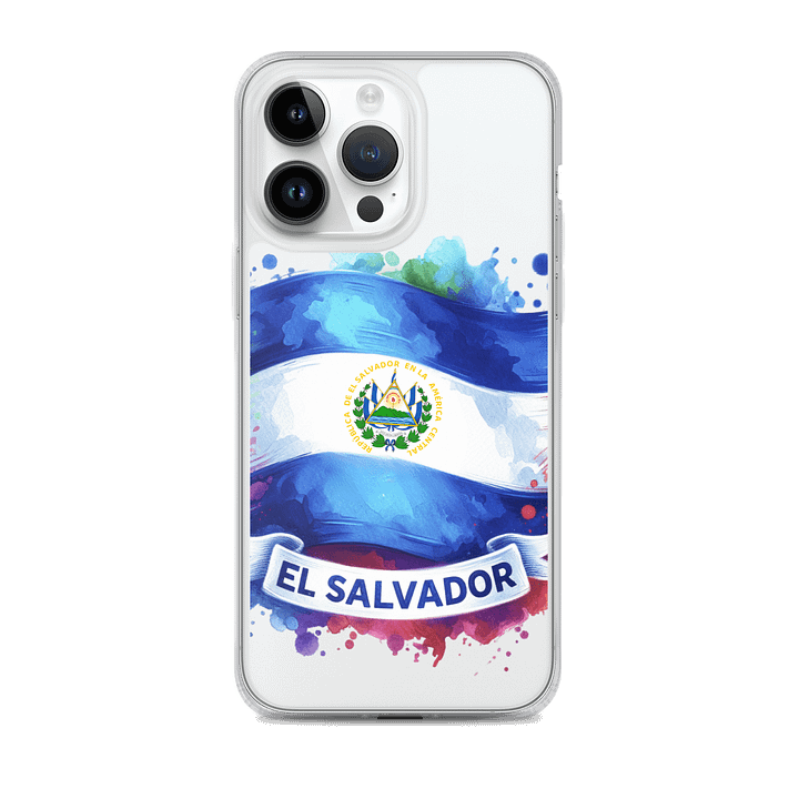 El Salvador Flag Watercolor iPhone® MagSafe® Clear Case product image (2)