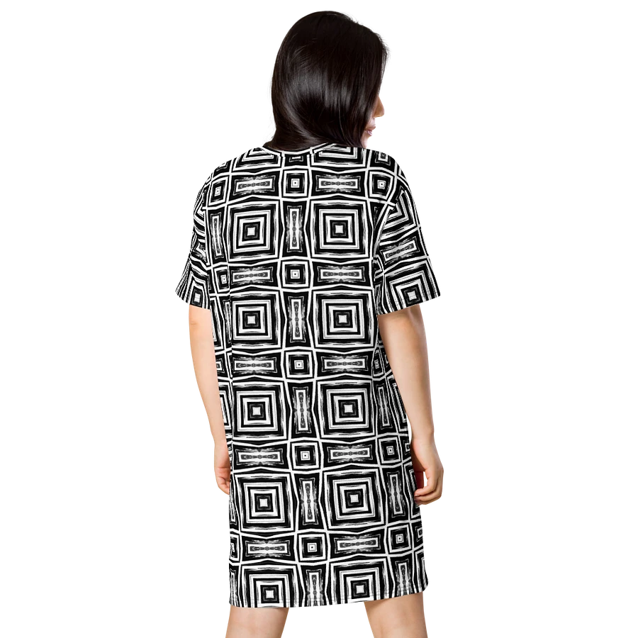 Abstract Monochrome Repeating Pattern Ladies T Shirt Dress product image (3)