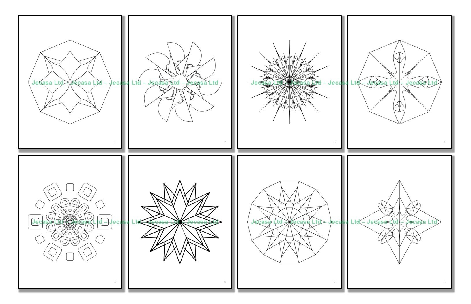 100 Geometric Mandala Coloring Pages | PDF | Digital File | Series GM2025 Vol. 10 product image (3)