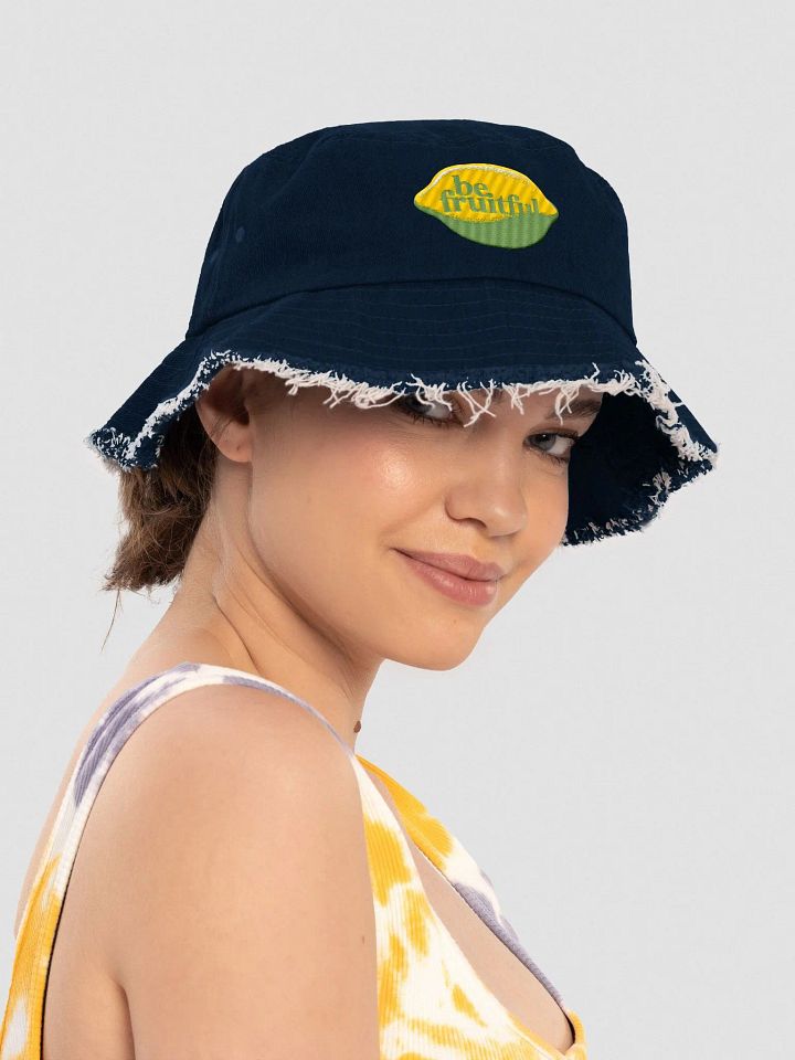 Fruitful Lemon Distressed Denim Bucket Hat product image (2)