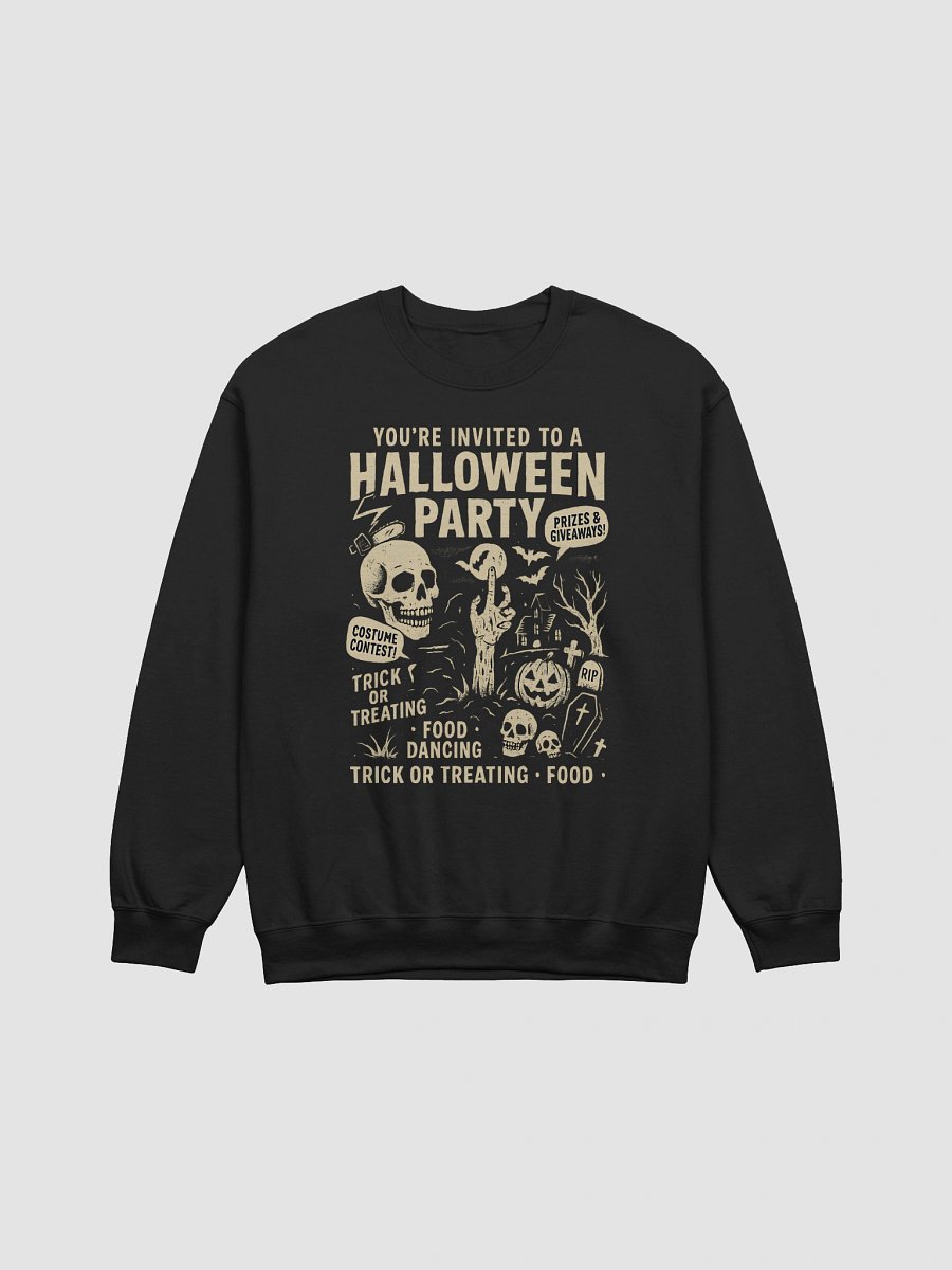 Halloween Party Invite Front Print Long Sleeve Unisex Sweatshirt Top product image (7)
