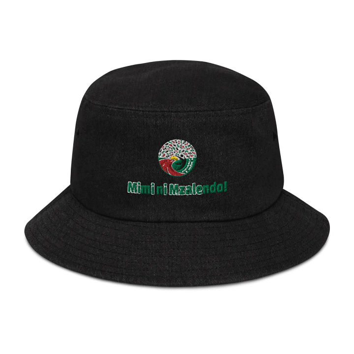 Mzalendo Halisi Kenya Flag Colours Denim Bucket Hat product image (1)