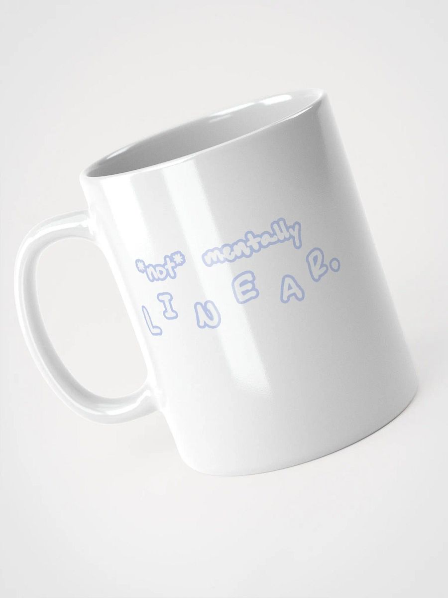 *not* mentally linear (lined design, #BDCAEF) glossy white mug product image (5)