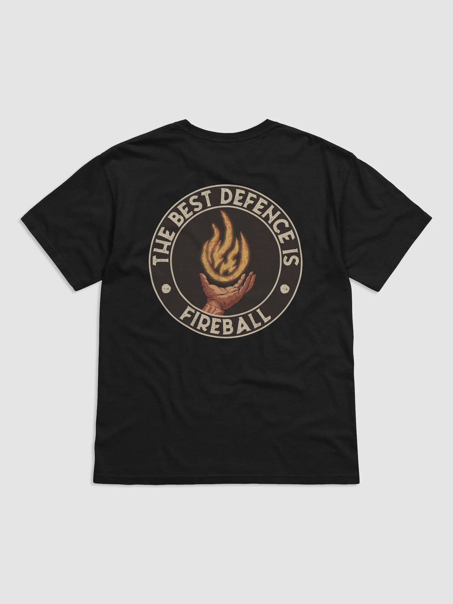 The Best Defence Is Fireball - Retro Art Unisex T-shirt with Back Print product image (1)