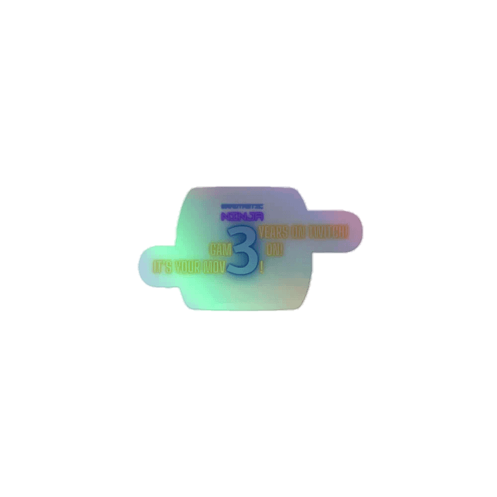 Bradtastic Ninja - 3 Years on Twitch - Holographic Stickers product image (1)