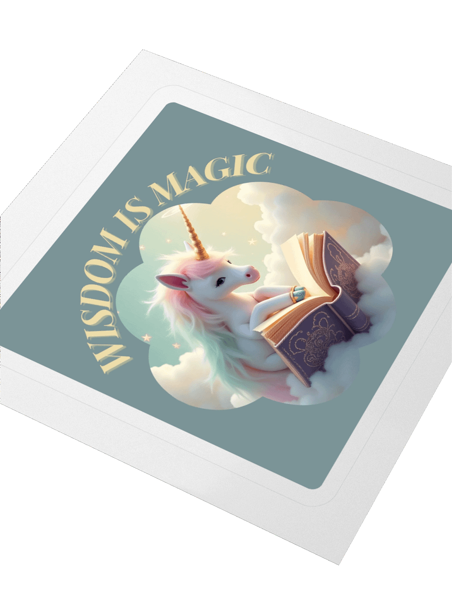 Wisdom Is Magic - Cute Unicorn Sticker product image (3)