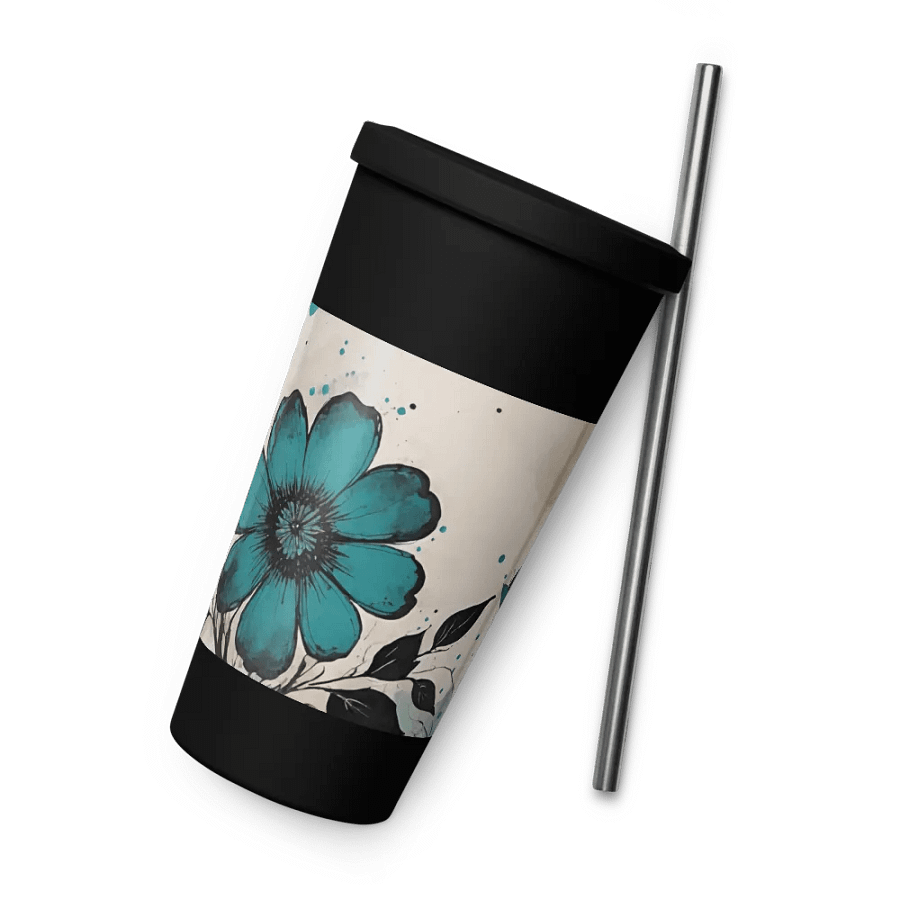 Teal Floral Grunge Aesthetic Tumbler product image (6)