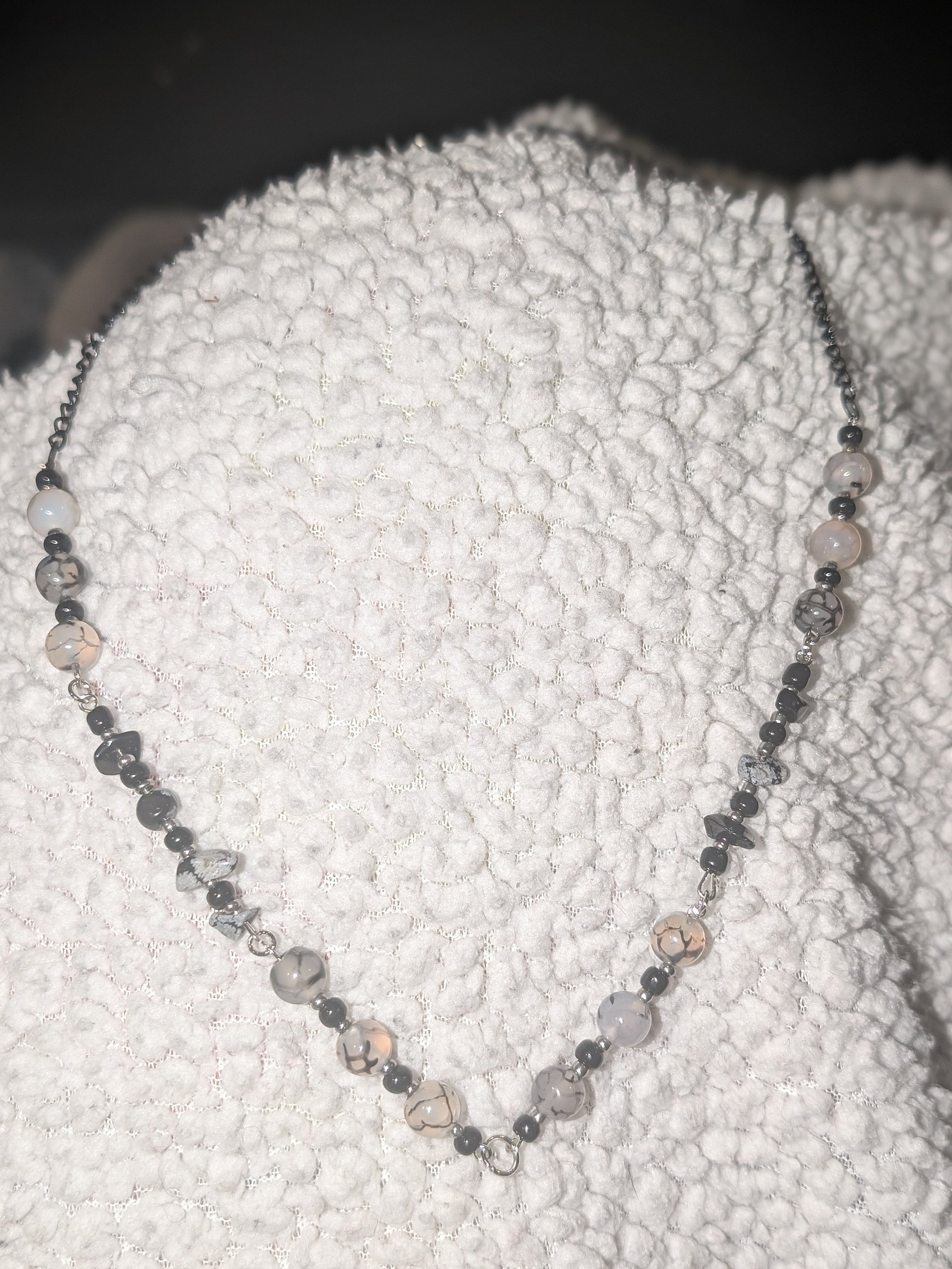 Crackle Agate & Black Obsidian Crystal Choker! product image (4)