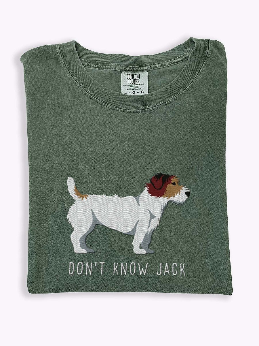 Don't Know Jack T-Shirt(Embroidered) of a Jack Russell Terrier(Sable, Rough Coat) product image (1)