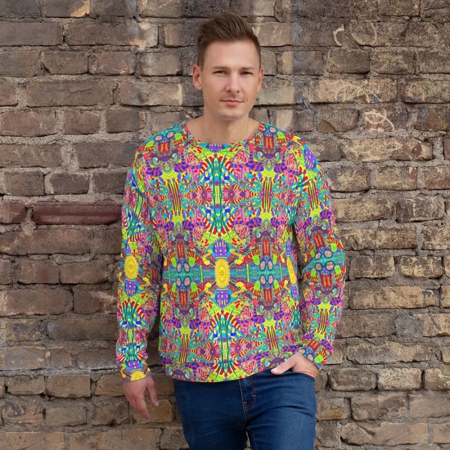 Abstract Doodle Creatures Unisex All Over Print Sweatshirt product image (4)