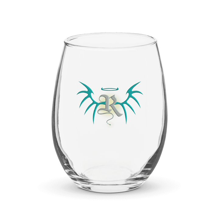 RafaZafar Logo Stemless Wineglass (silver aura) product image (1)