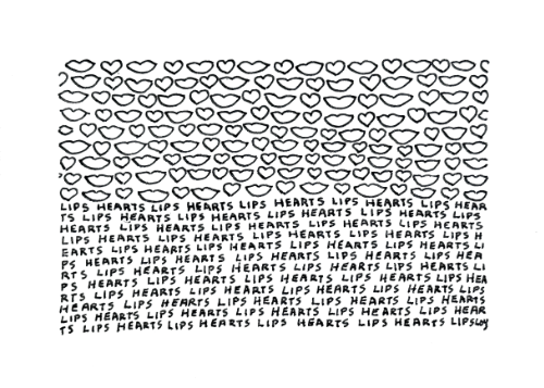 Lips Hearts card print product image (1)