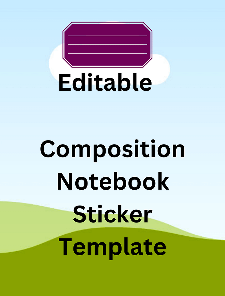 Editable Template - Composition Notebook Cover product image (2)
