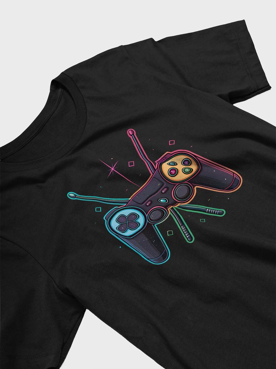 Beat the Game: Exclusive T-Shirt Featuring Controllers Shaped Like Drumsticks - Unite Your Love for Music and Gaming" product image (3)