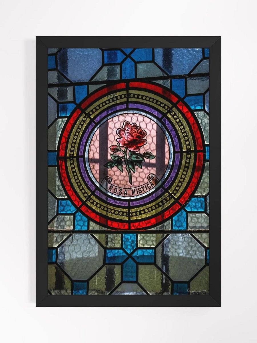 Print Fine Art - Vitrail "Rosa Mystica" – Église Abandonnée des Pyrénées Urbex France product image (2)