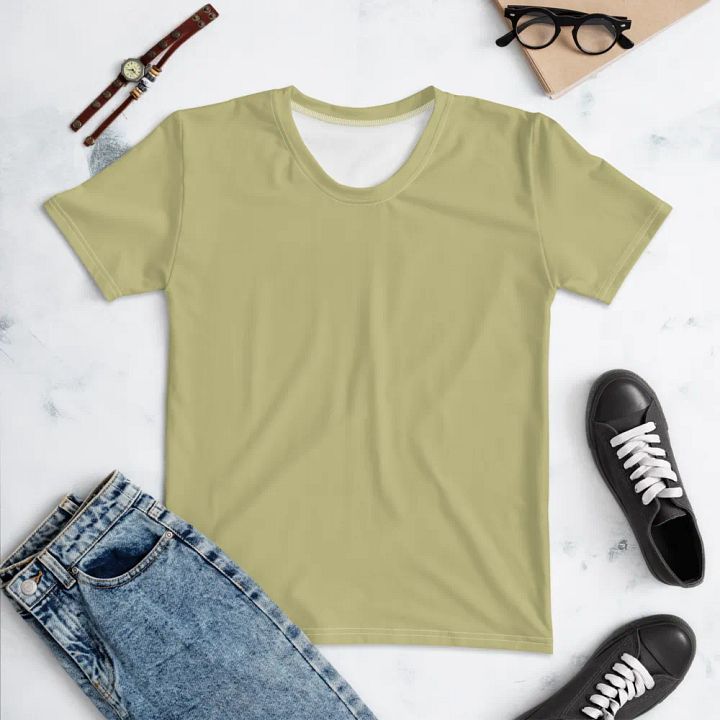 Plain Medium Yellow True Summer Women's Crewneck Polyester Heavyweight Premium T-Shirt by Treasure Pie product image (1)