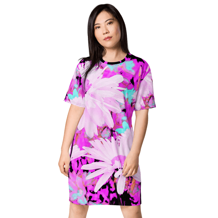 Abstract Cooler Daises Ladies T Shirt Dress product image (1)