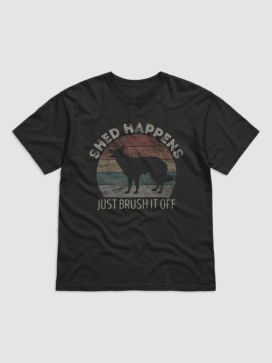 Shed Happens Border Collie Tee | Funny Retro-Vintage Sunset T-Shirt for Border Collie Owners product image (2)