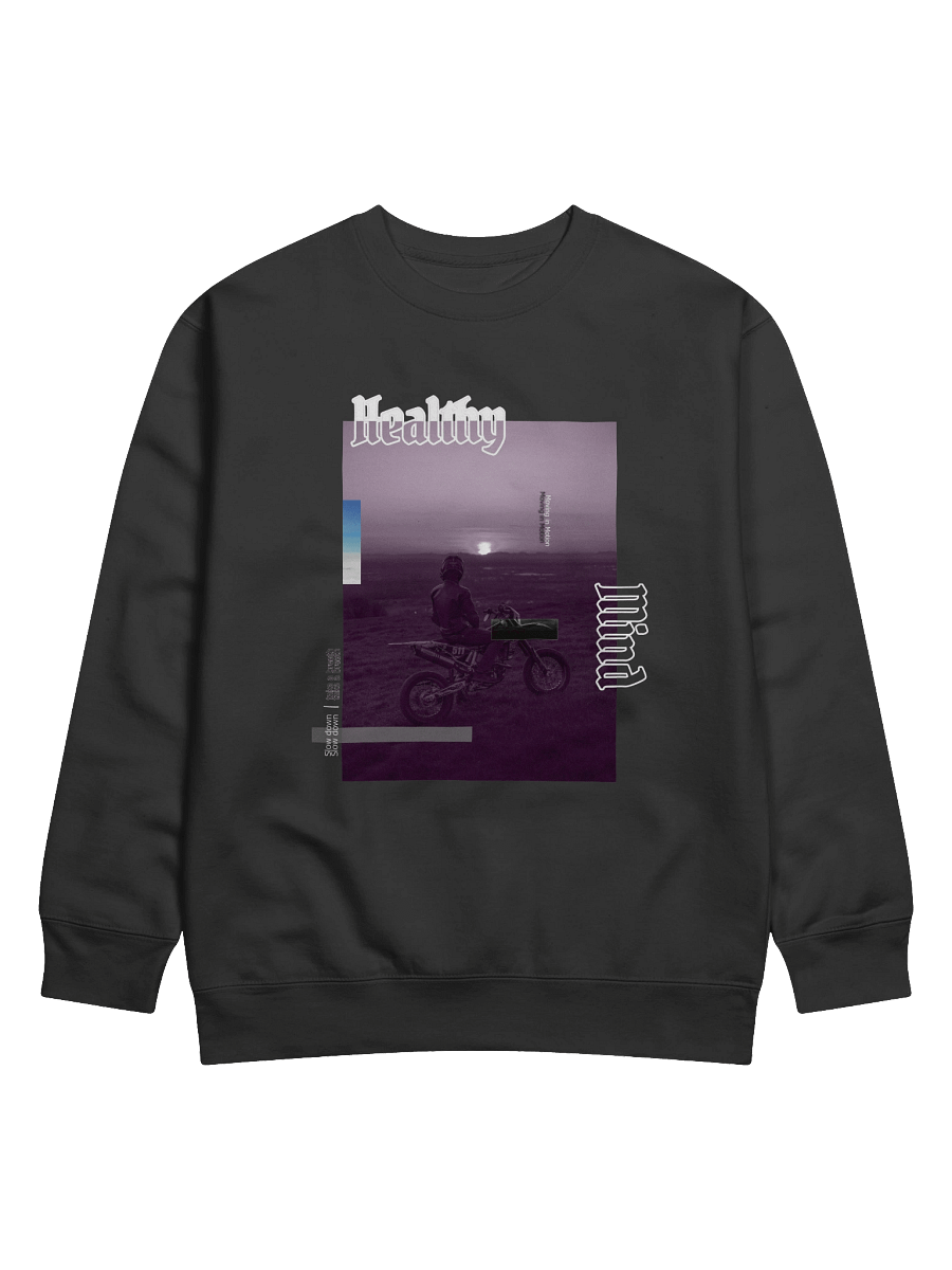 Healthy Mind, Dirt Bike Sunset Glitch | Crewneck product image (9)