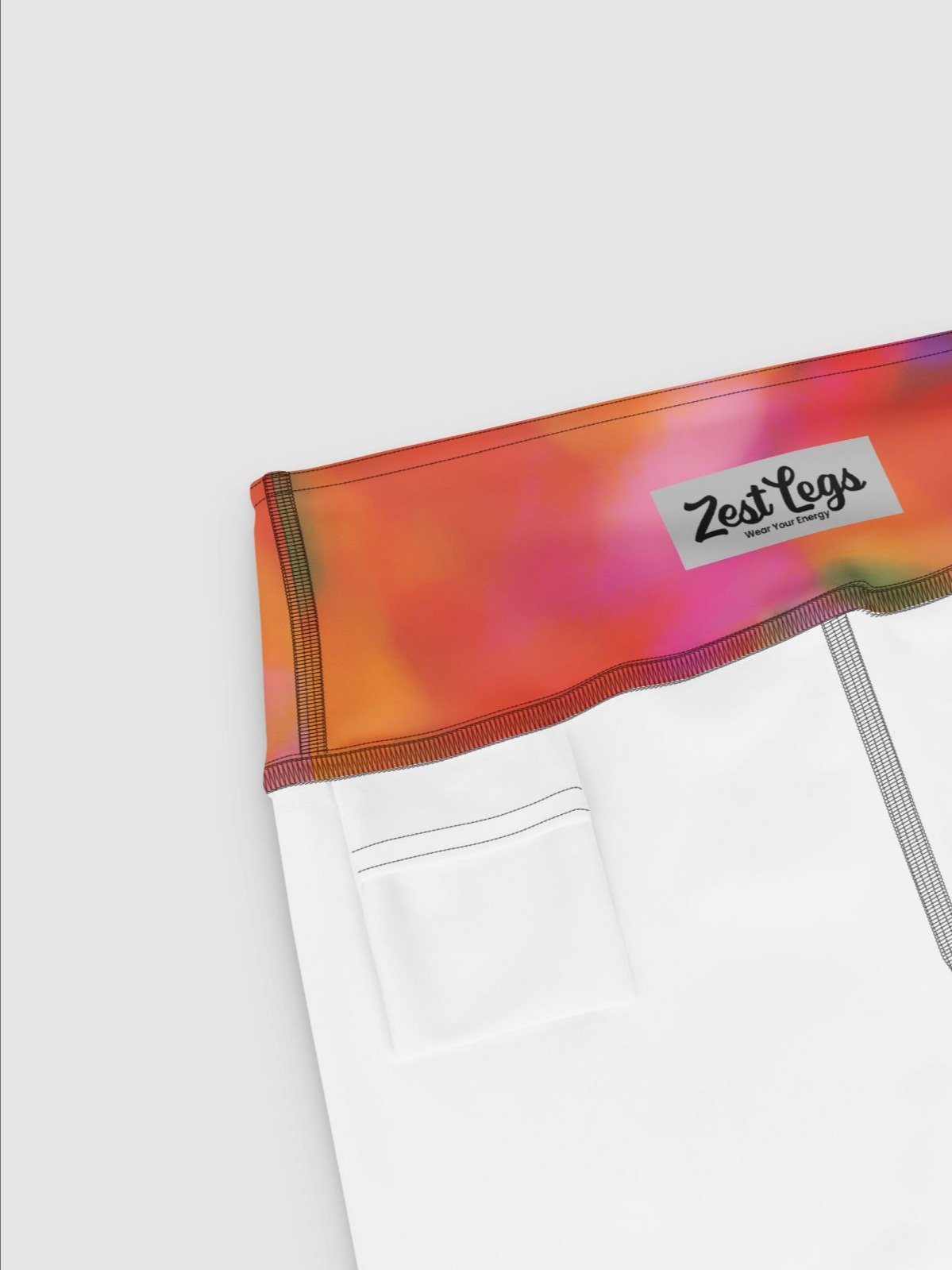 Printed Capri Leggings "Trendy Vibrant Pink Orange Tie-Dye" product image (9)