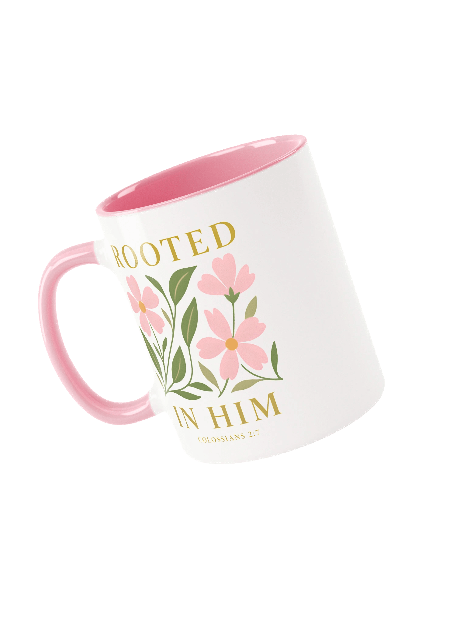 Elegant Floral Christian Mug for Women Inspired by Colossians 2:7 product image (9)