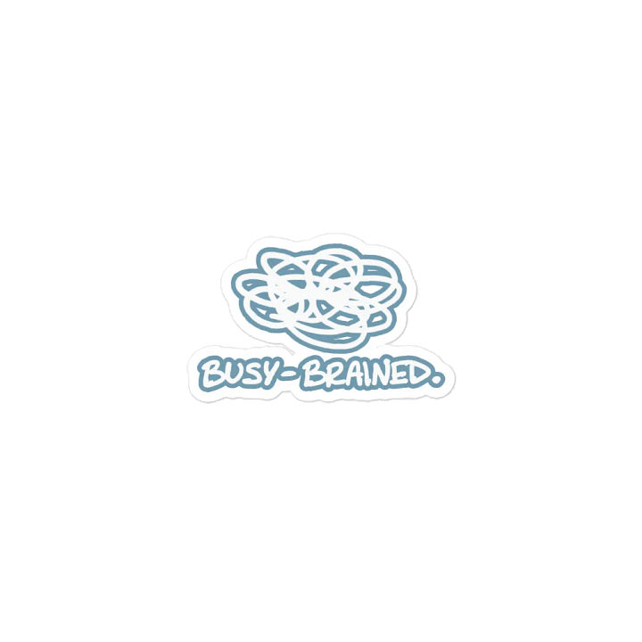 BUSY-BRAINED (lined design, #709AAF) magnet product image (1)