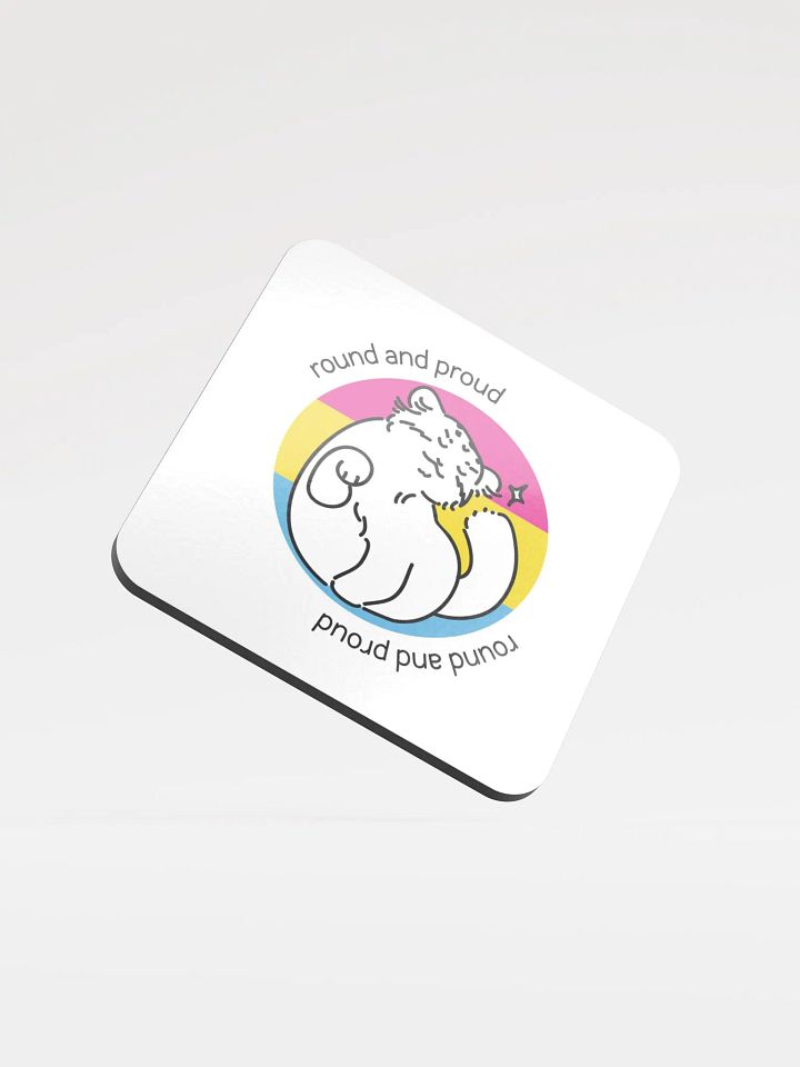 Round and Proud Manul Pansexual Version - Coaster product image (1)