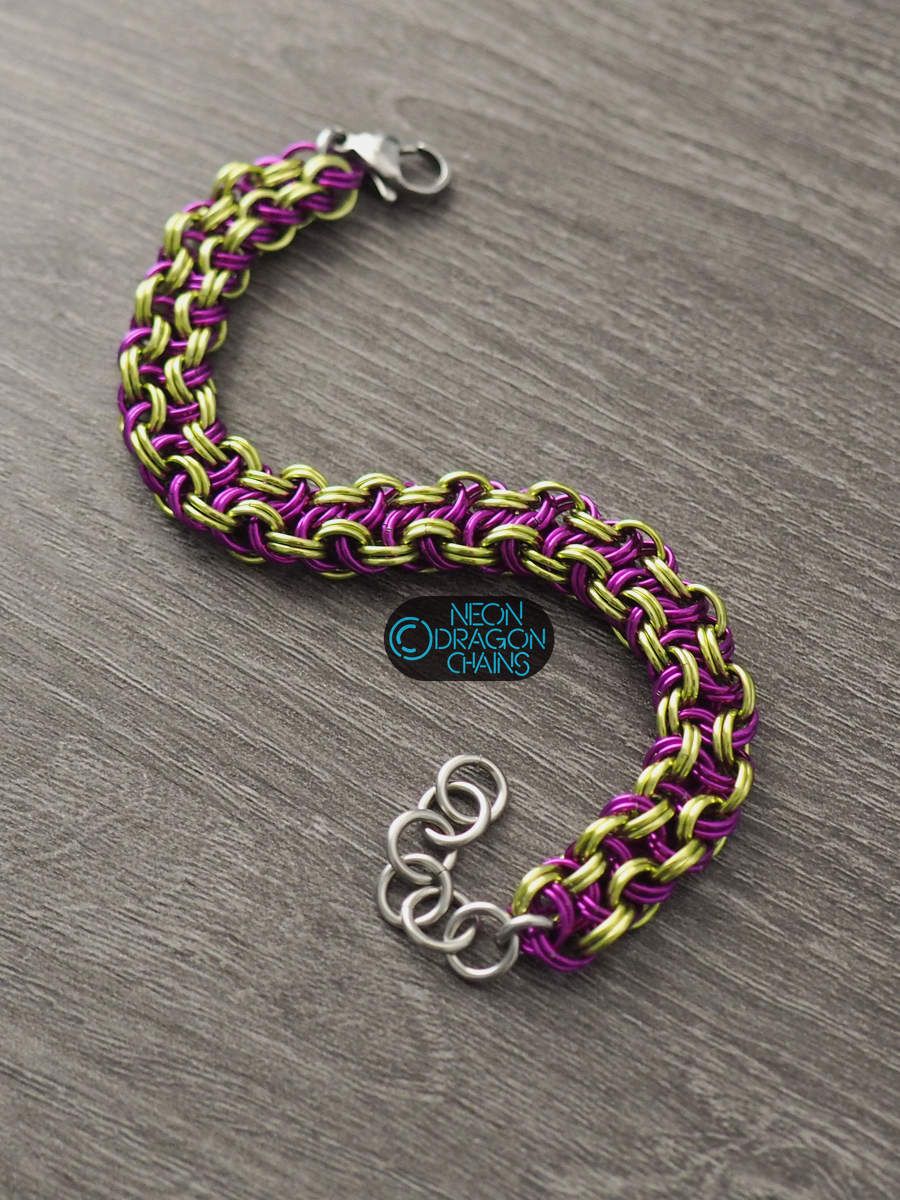 Lime Violet Vipera Bracelet / OOAK product image (3)