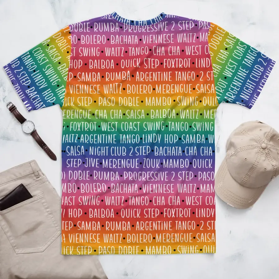 Men's Ballroom Dance Crew Neck T-shirt Rainbow product image (6)