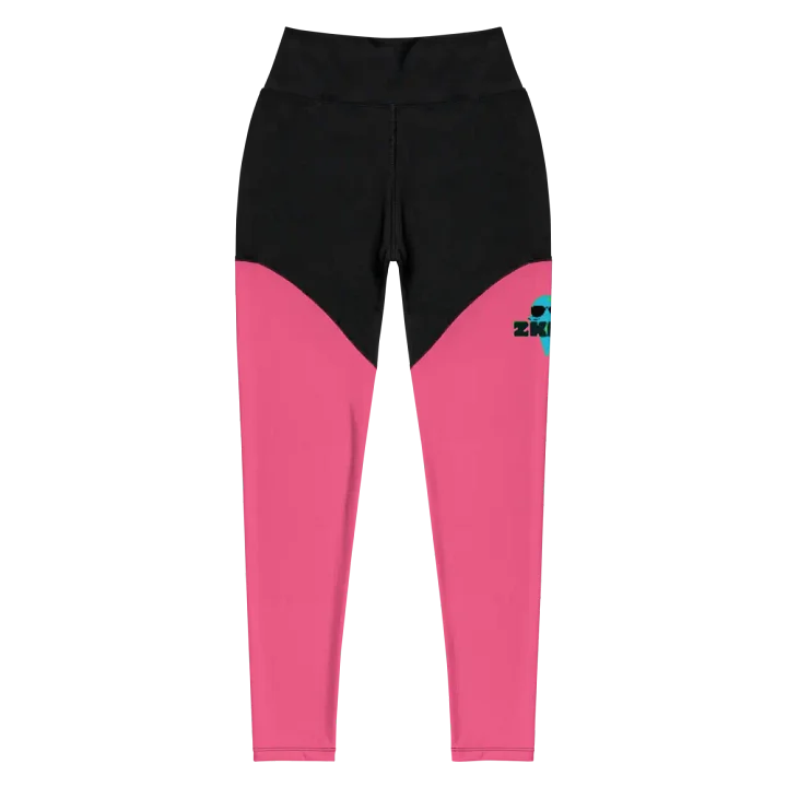 Women's Pink ZKOT Athletic Leggings - Show your Support with Style - Exercise, Fitness, Womenswear product image (1)