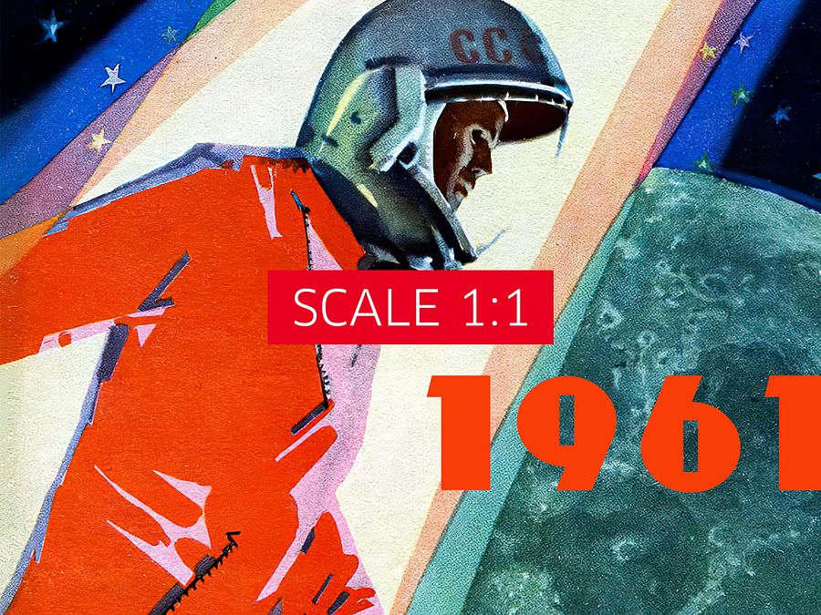 Soviet space and Gagarin, USSR 1961 — Soviet vintage space art poster, soviet poster, propaganda poster, soviet retro space, space wall art product image (6)