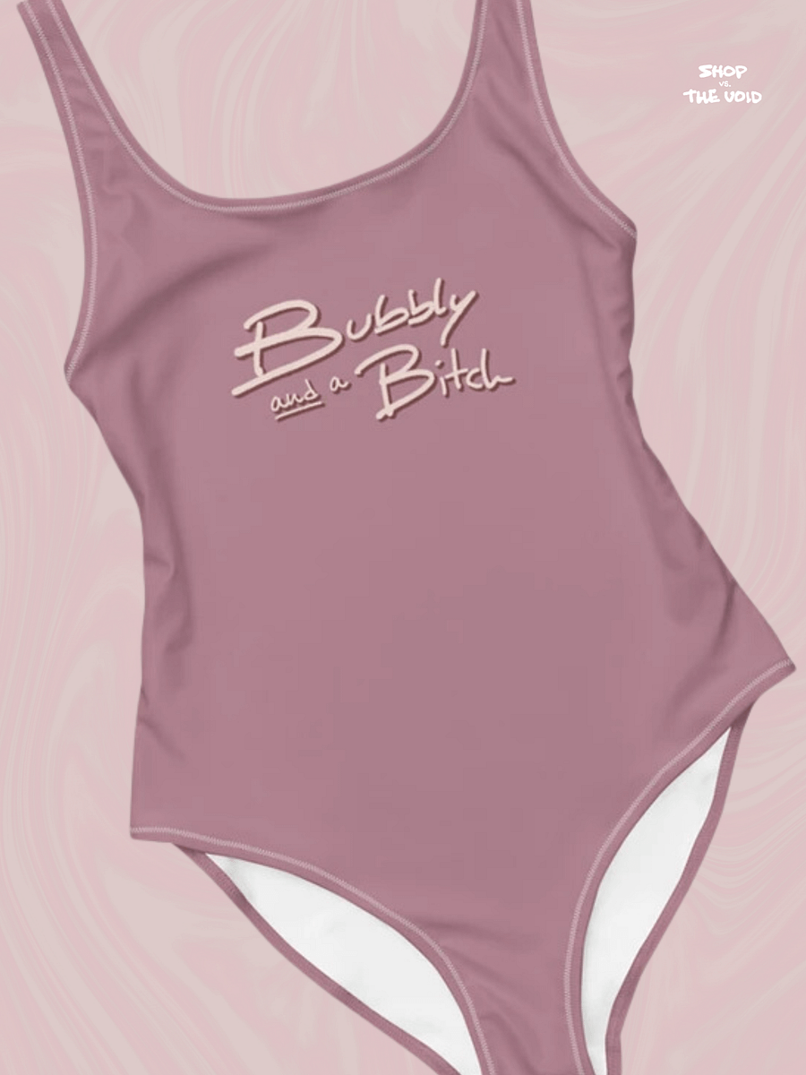 Bubbly and a B*tch (blush shadow design) one piece swimsuit product image (1)