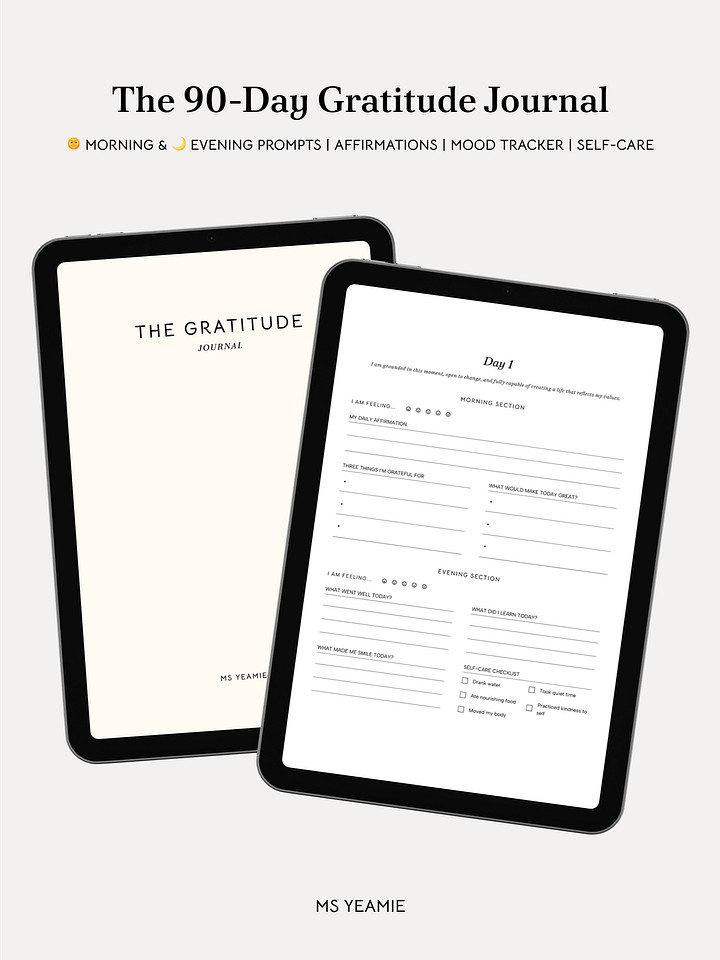 90-Day Gratitude Journal – Digital Download product image (1)