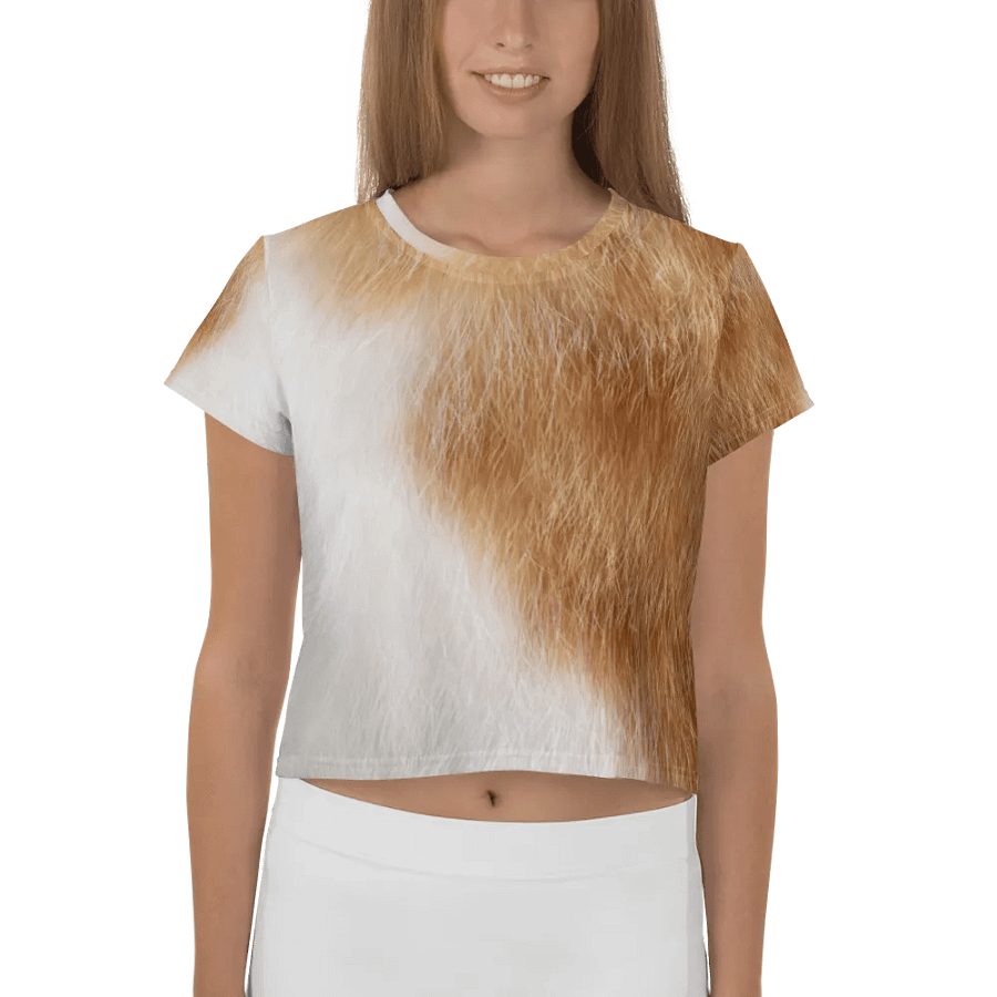 Orange & White Cat Crop Tee product image (1)