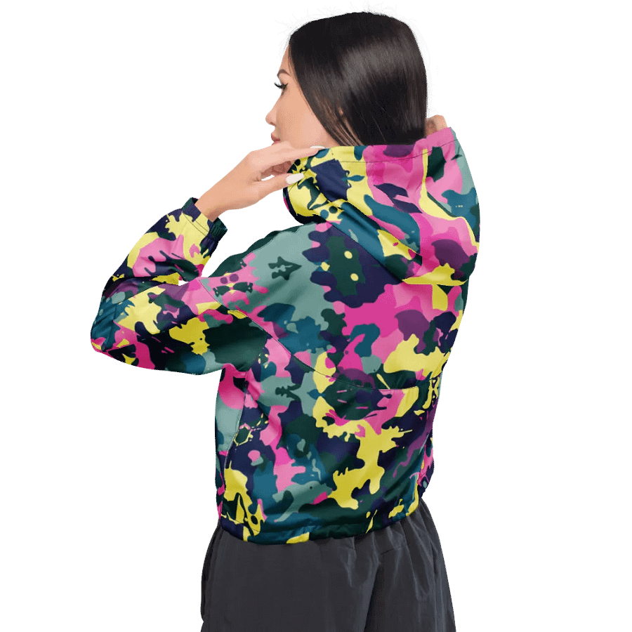 Colorful Camo Girl Crop Hoodie Windbreaker product image (4)