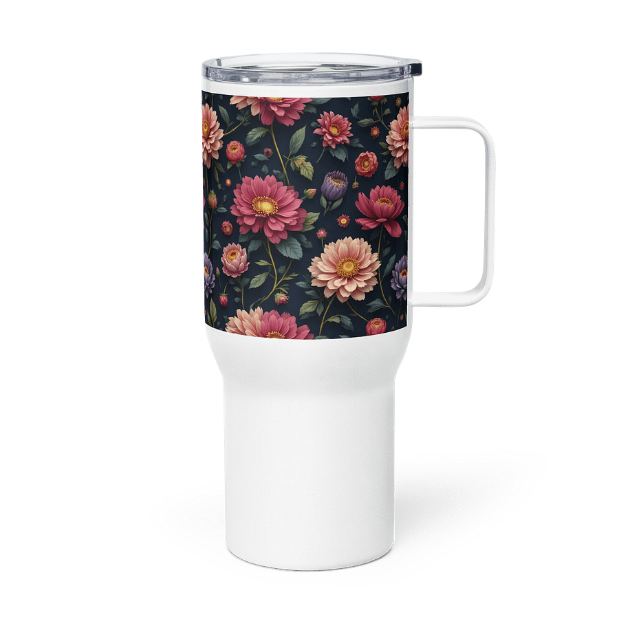 Vintage Floral Stainless Steel Travel Tumbler Mug with Handle product image (4)