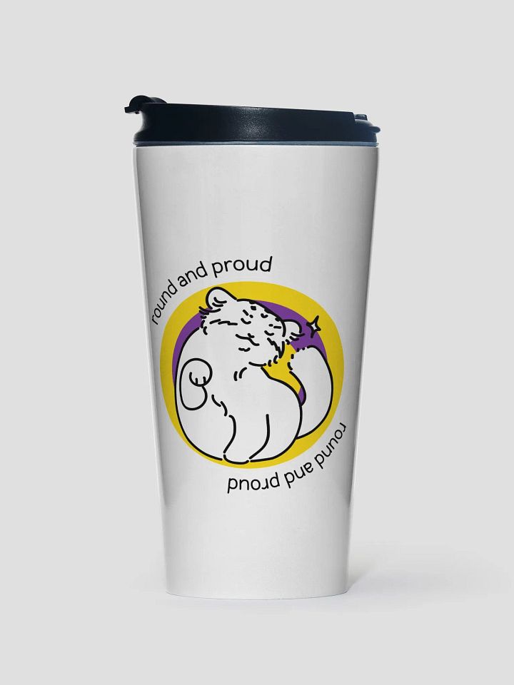 Round and Proud Manul Intersex Version - Steel Travel Mug product image (1)