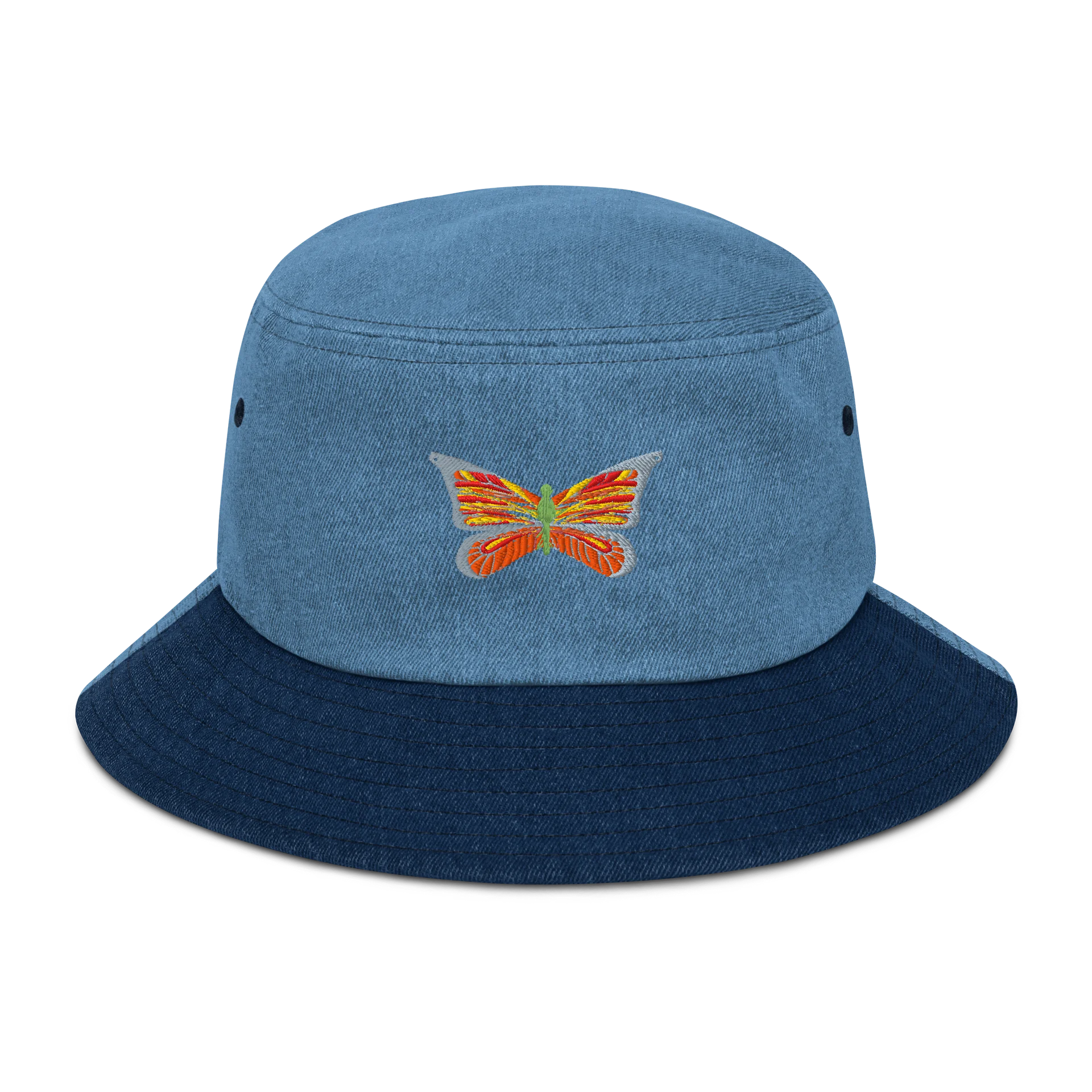 Symmetrical Dragonfly Denim Bucket Hat product image (1)