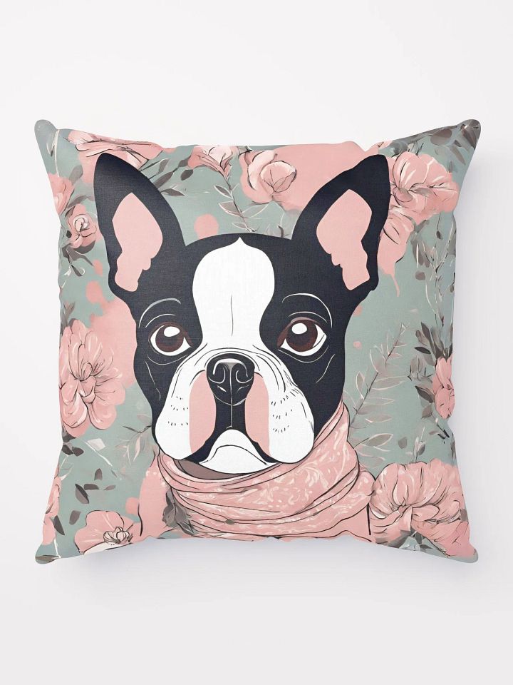 Floral Boston Terrier Pillow product image (1)