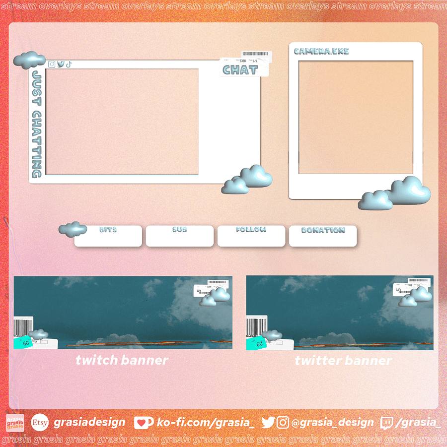 3D Cloud Stream Overlay Set product image (4)