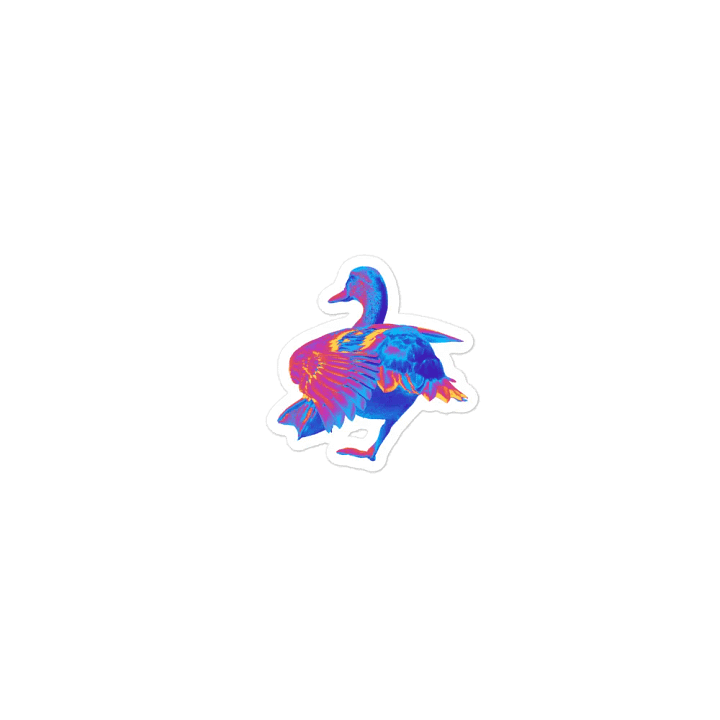 Funky Neon Pink and Blue Duck Die Cut Magnet product image (1)