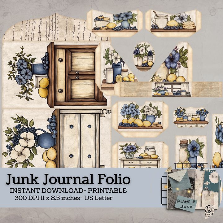 Blueberry Lemon Hibiscus - Printable Folio Kit V9 product image (1)