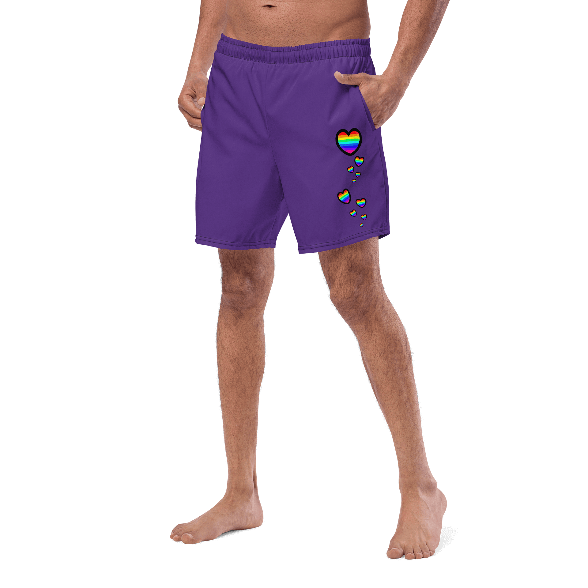 Rainbow Hearts Swimming Shorts - PURPLE product image (2)