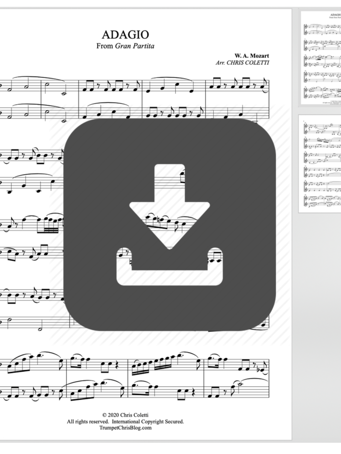 Trumpet Duet: ADAGIO from Mozart's "GRAN PARTITA" product image (1)