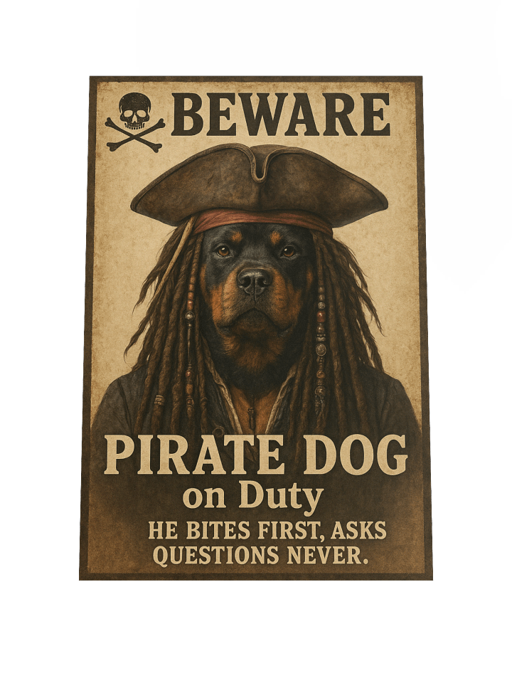 Pirate Rottweiler On Duty Poster product image (1)