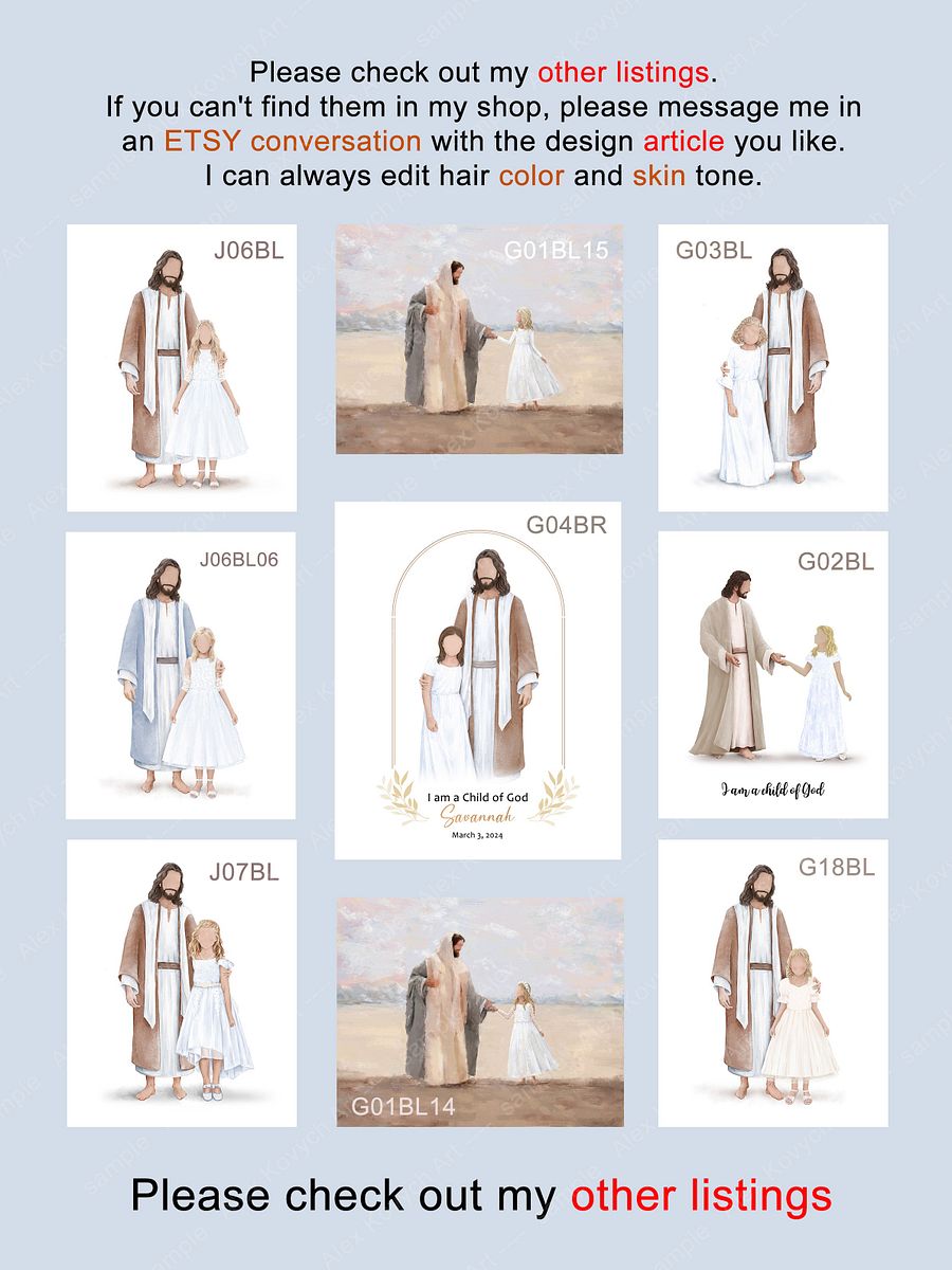 Jesus and a girl, baptism print product image (3)